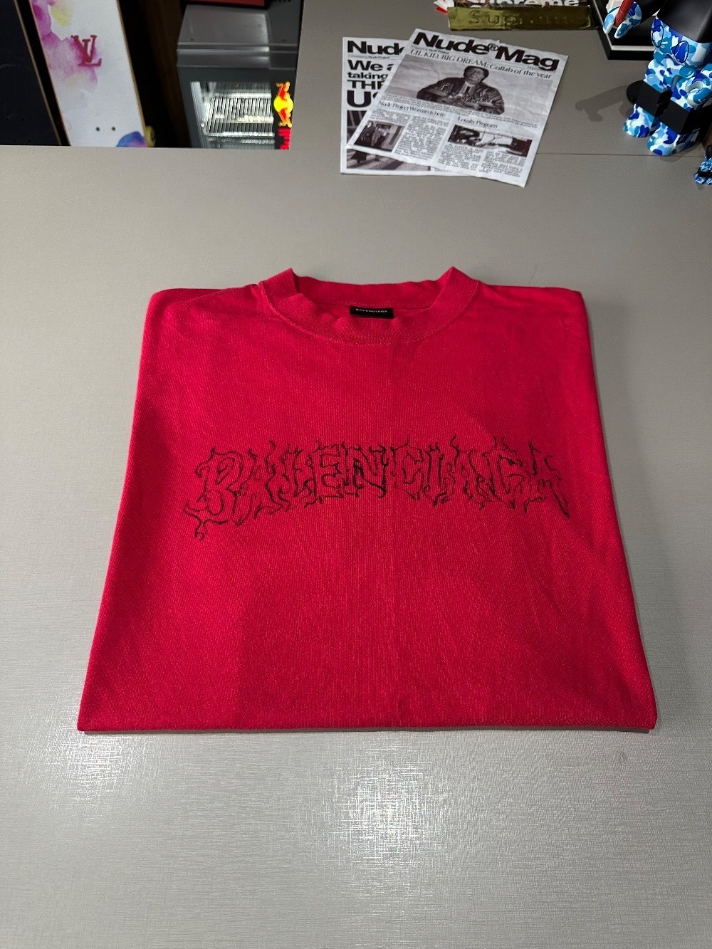 Camiseta Balenciaga Flame Red — M, Novo