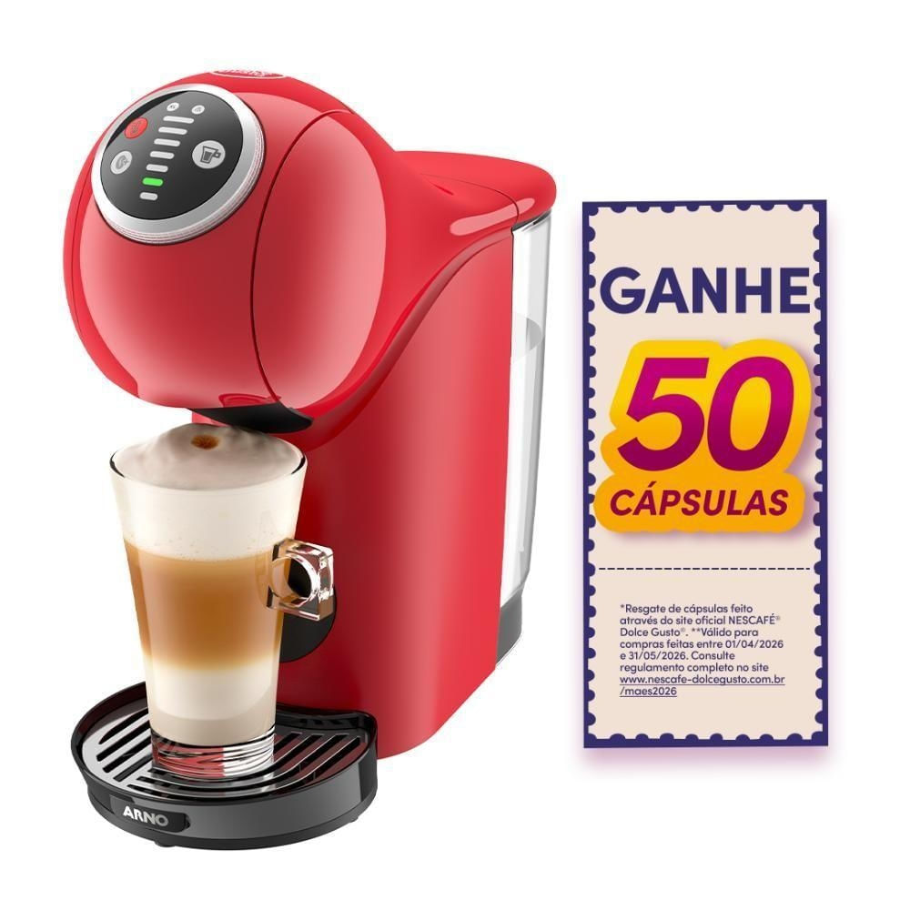 Foto 2 de Cafeteira de Cápsulas Dolce Gusto Genio S Plus Vermelho com Função Extragrande 220V