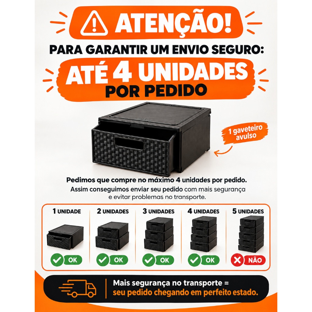Foto 2 de Gaveteiro Modular Empilhável 32,8cm Decoração Rattan - NITRON