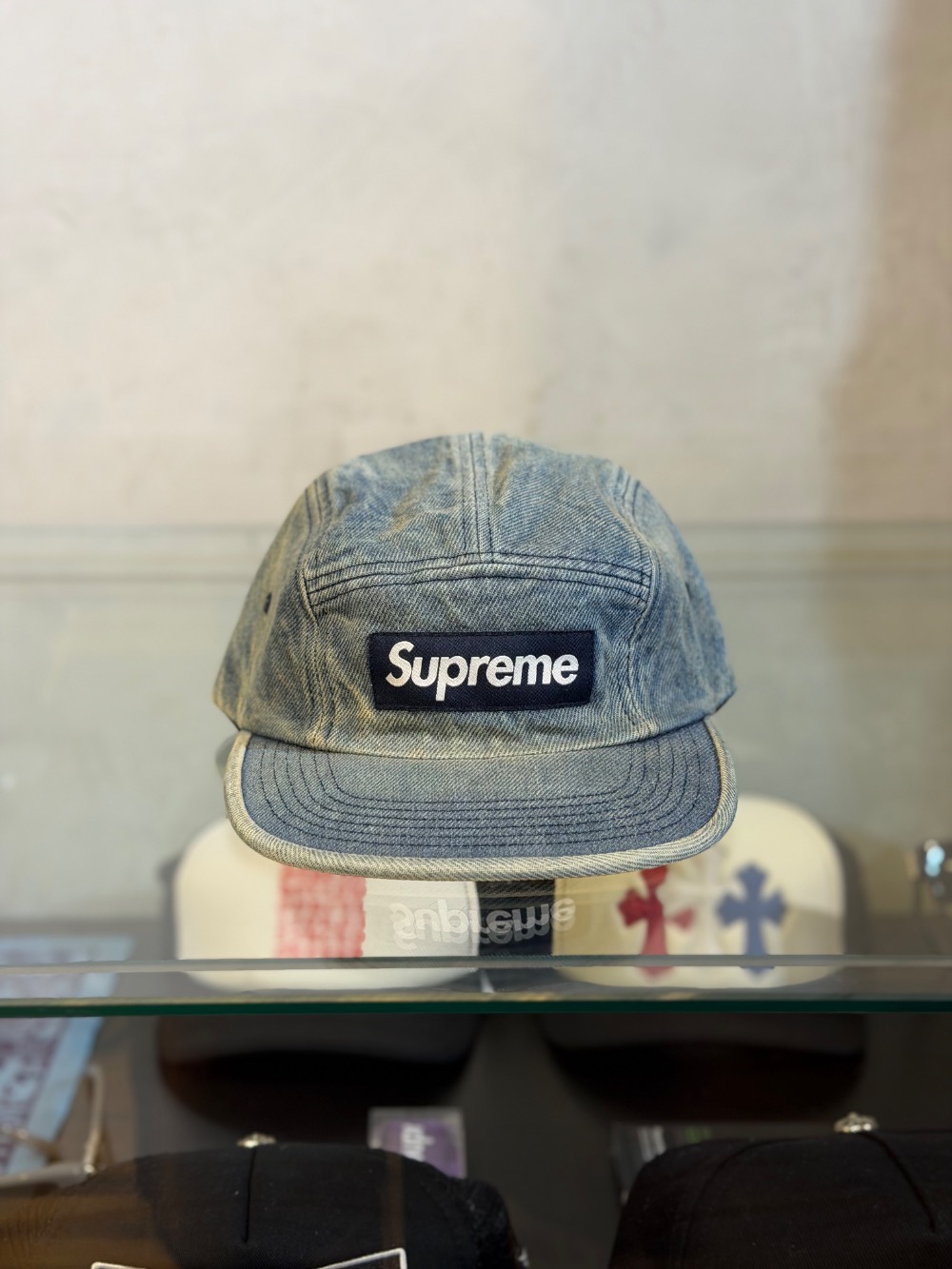 Boné Supreme Washed Chino Twill Camp Denim FW26-W1 — Único, Novo
