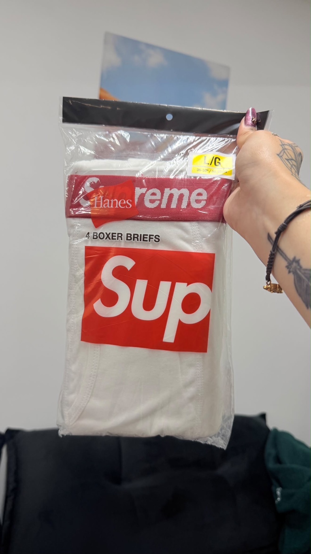 Hanes x Supreme Cueca Boxer Briefs White (4 Pack) FW26-W1 — G, Novo
