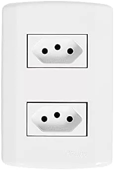 2 TOMADAS 2P+T 10A 250V C/ PLACA 4X2 PLUZIE