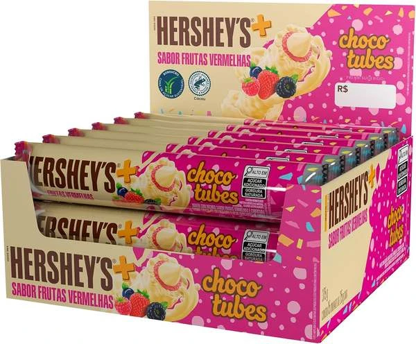 Biscoito Wafer Hershey’s Chocotubes, 25g, Pack com 15 Unidades