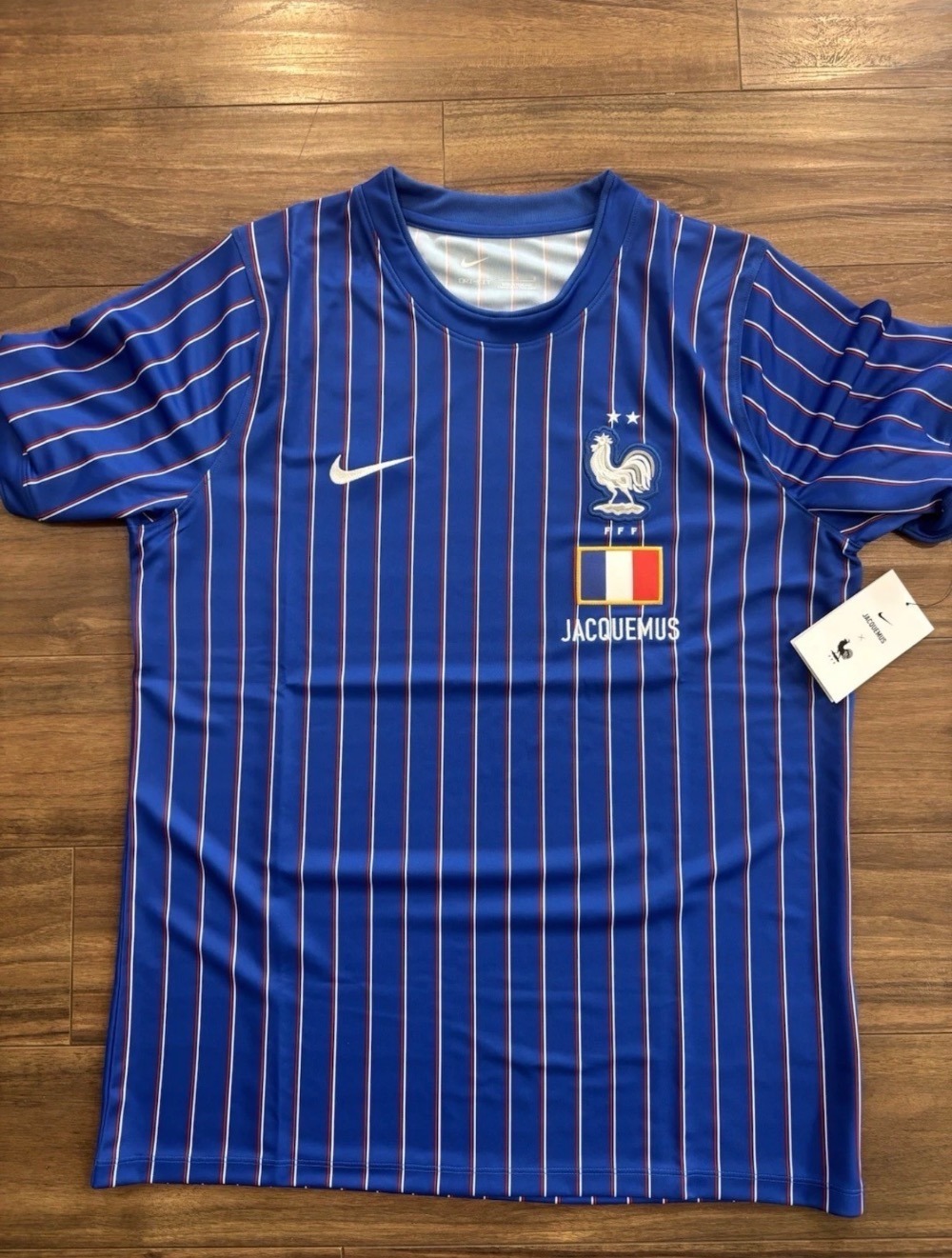 France x Jacquemus x Nike Camiseta Dri-FIT Blue — XXG, Novo