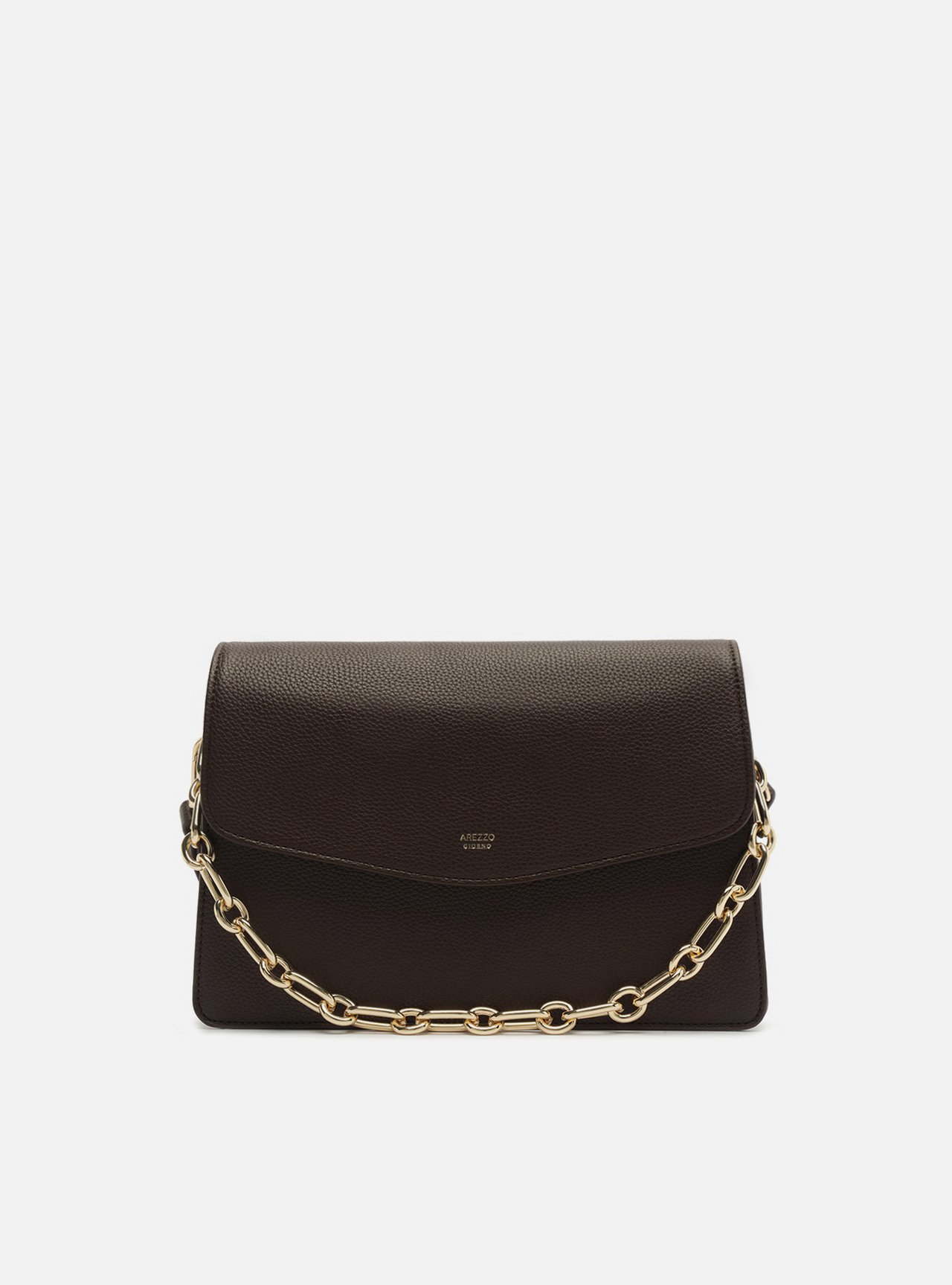 Bolsa Tiracolo Marrom Média Alça Corrente