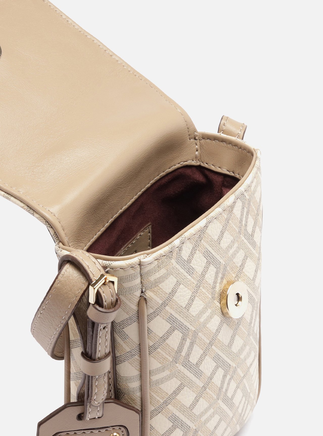 Foto 4 de Bolsa Porta Celular Multineutra Couro Pequena Monograma