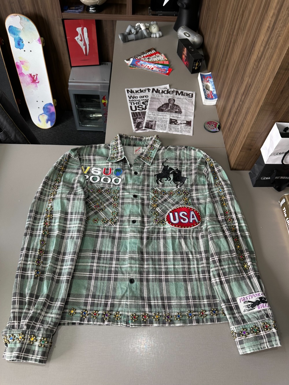 Camisa Vale Lives Forever Jade Flannel Green — G, Novo