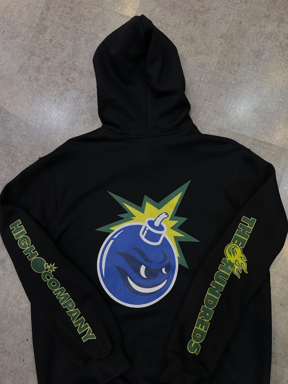 The Hundreds x High Company Moletom Flames Bar Logo Black — M / G, Novo