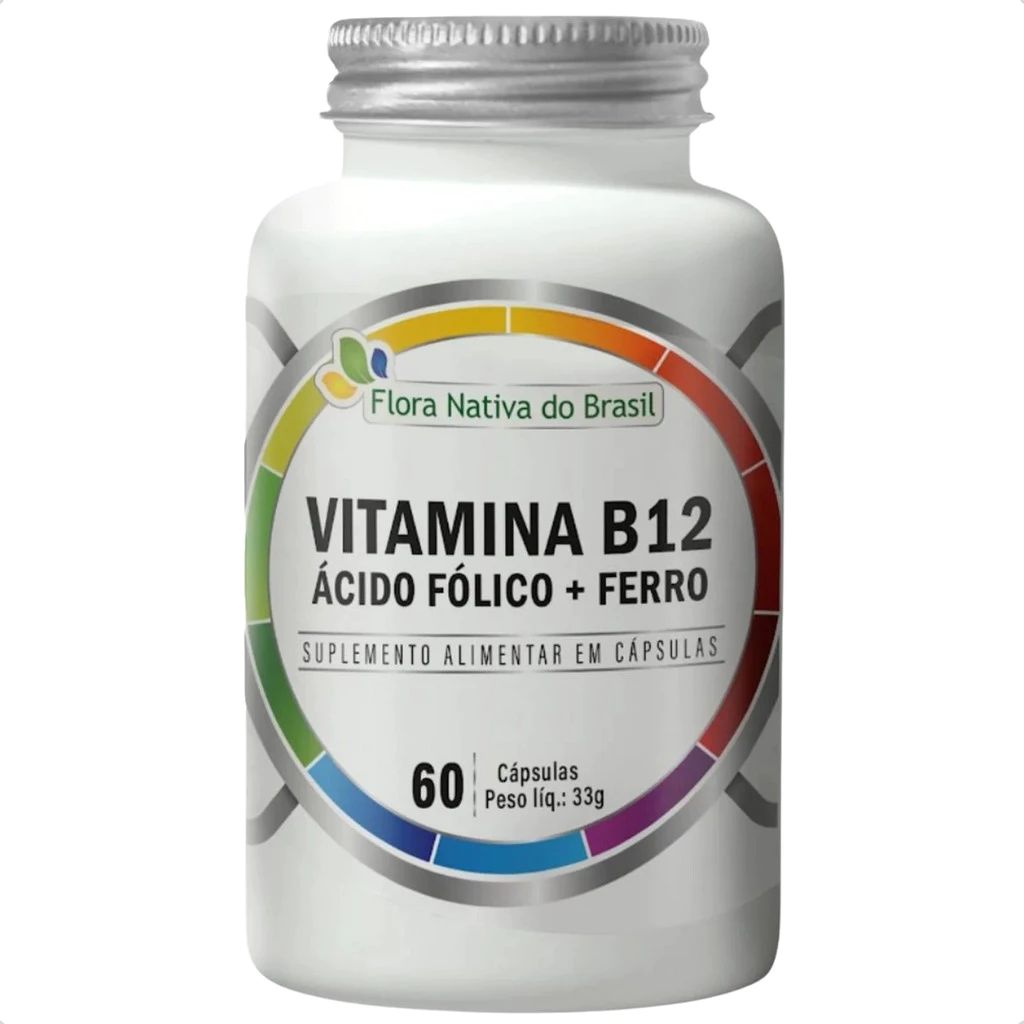 B12 Metilcobalamina Ferro Bisglicinato Flora Nativa 60 Cáps