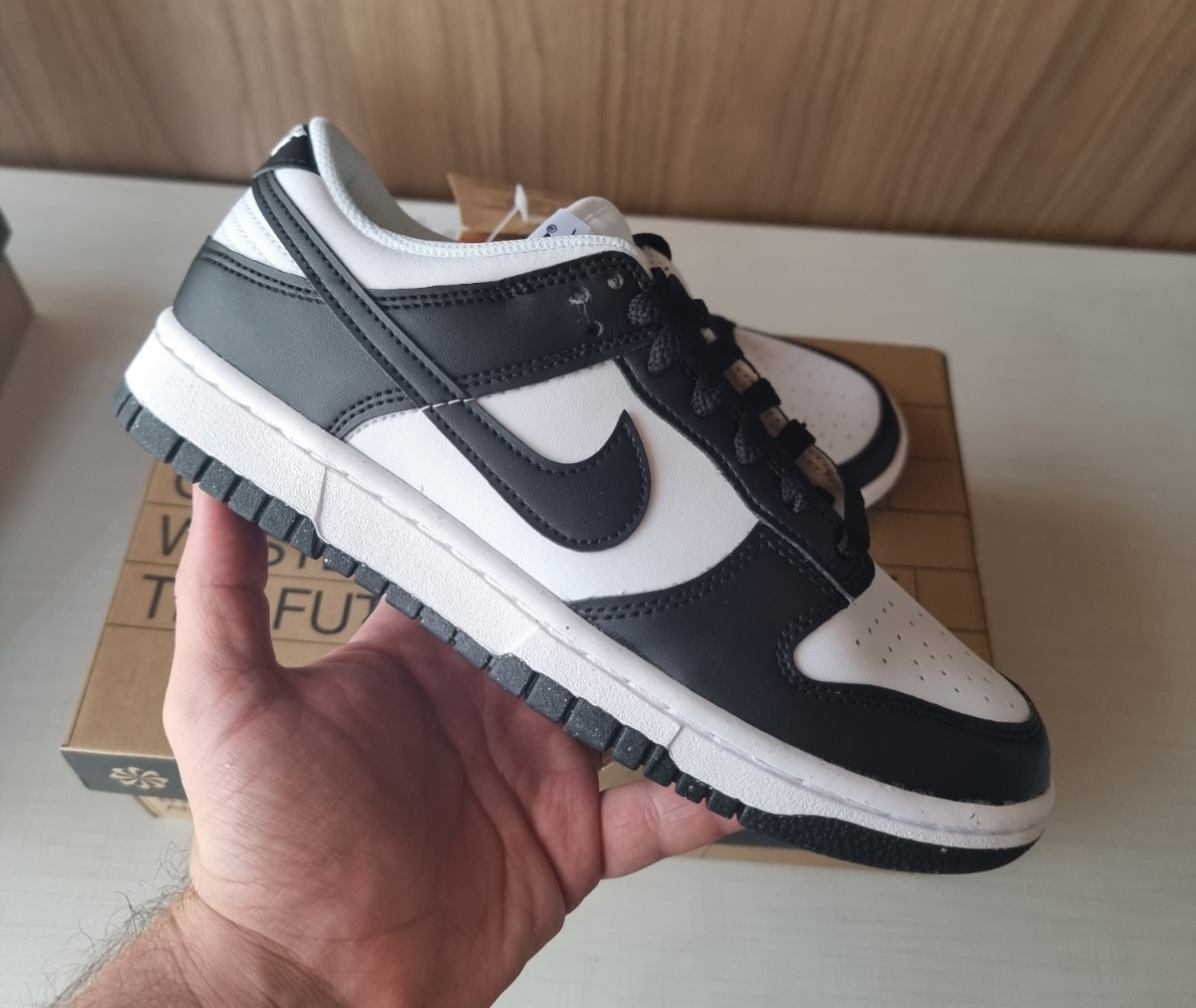 Nike Dunk Low Next Nature Black White — 37, Novo