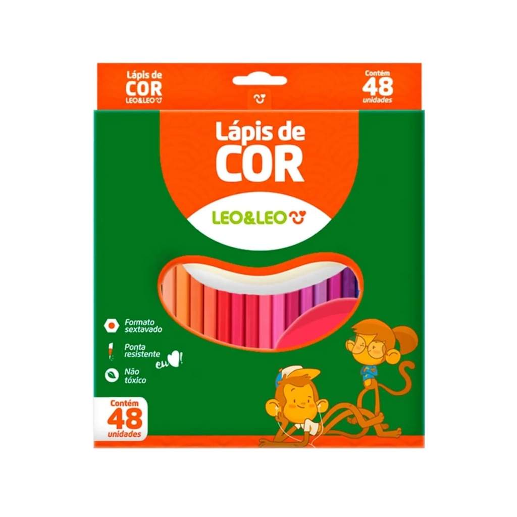 Lápis 48 Cores Sextavado Leo&Leo Leonora - 72105