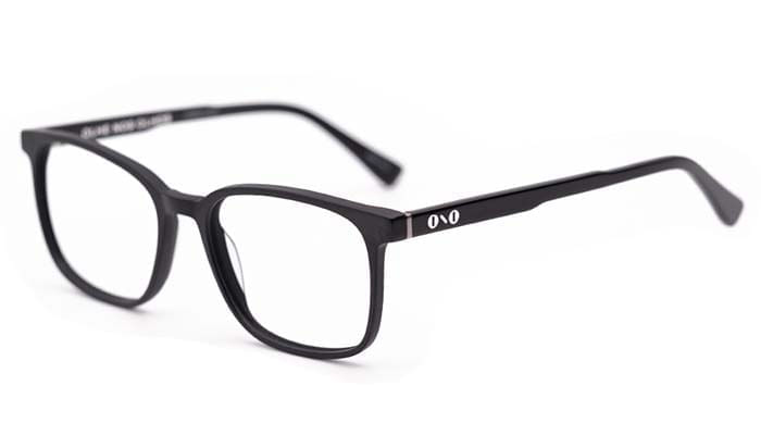 Armação de Óculos de Grau Ono ON0004 Masculino Retangular Acetato Preto Fosco 55