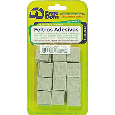 Feltro adesivo cinza retangular 2,1x2x3mm 2611 Engedom PT 40 UN