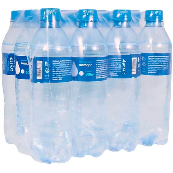 Água Mineral sem gás, 500ml, Pack com 12 unidades, Crystal FD 12 UN