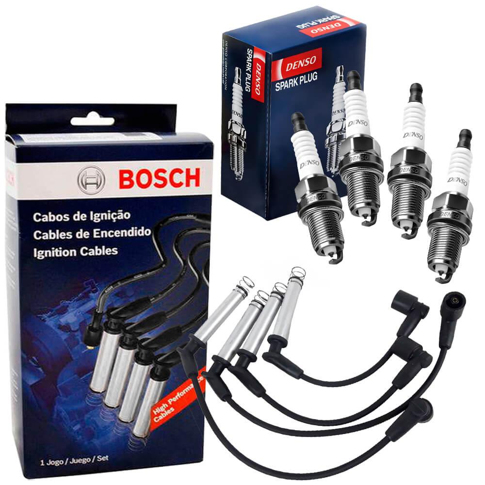 Kit Cabo Bosch + Vela Denso Uno Mille 1.0 8v 2002 A 2005