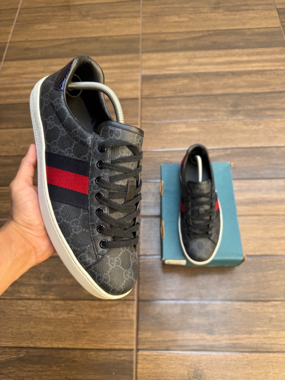 Gucci Ace GG Supreme Black — 42, Usado
