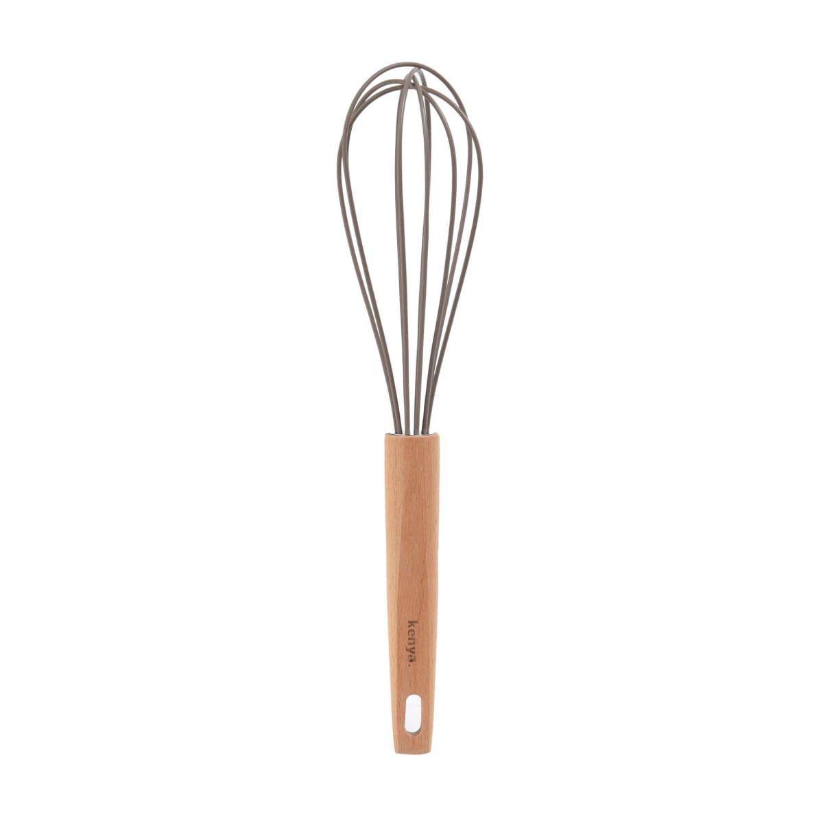 Colher Batedora de Silicone com Cabo Madeira Kenya Cinza