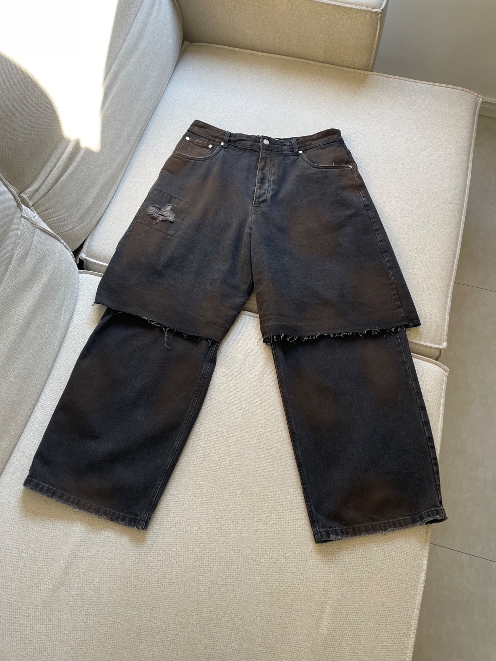 Calça Piet Layered Denim Black — 46, Usado