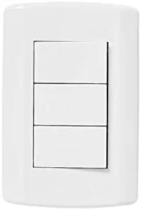 INTER. 3 TECLAS SIMPLES C/ PLACA 4X2 PLUZIE