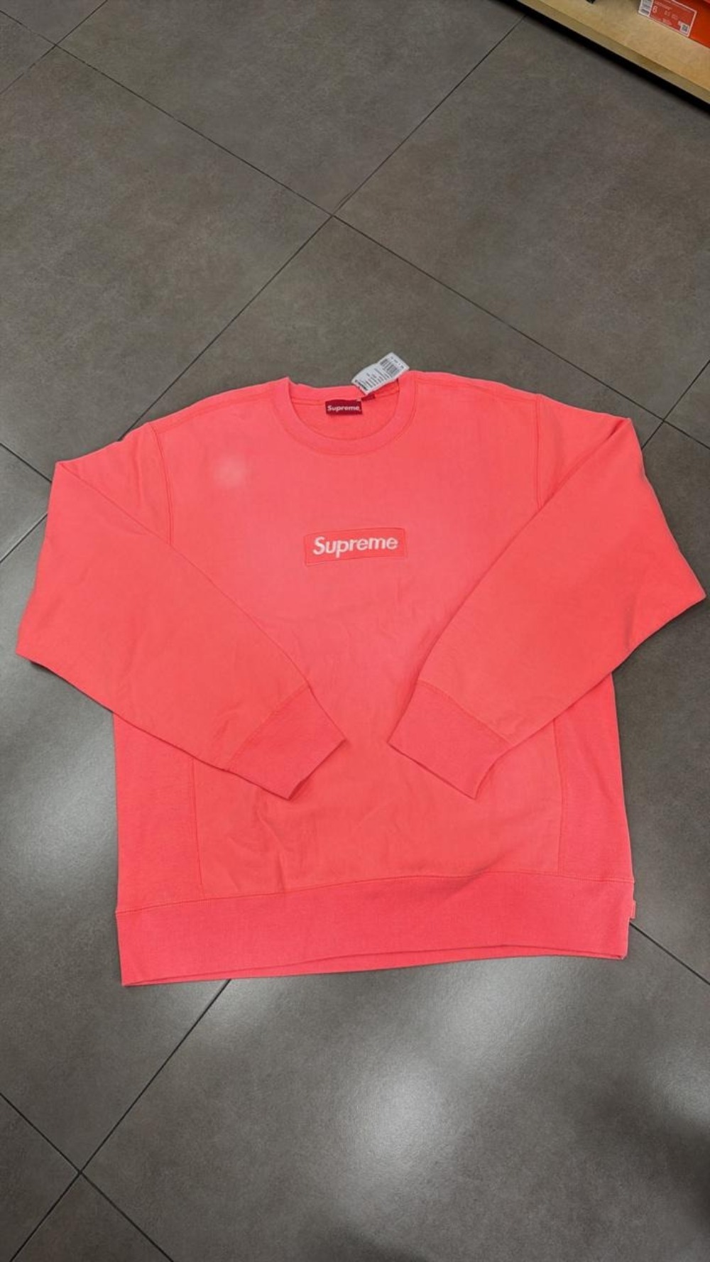 Moletom Supreme Box Logo Crewneck Fluorescent Pink — XG, Usado