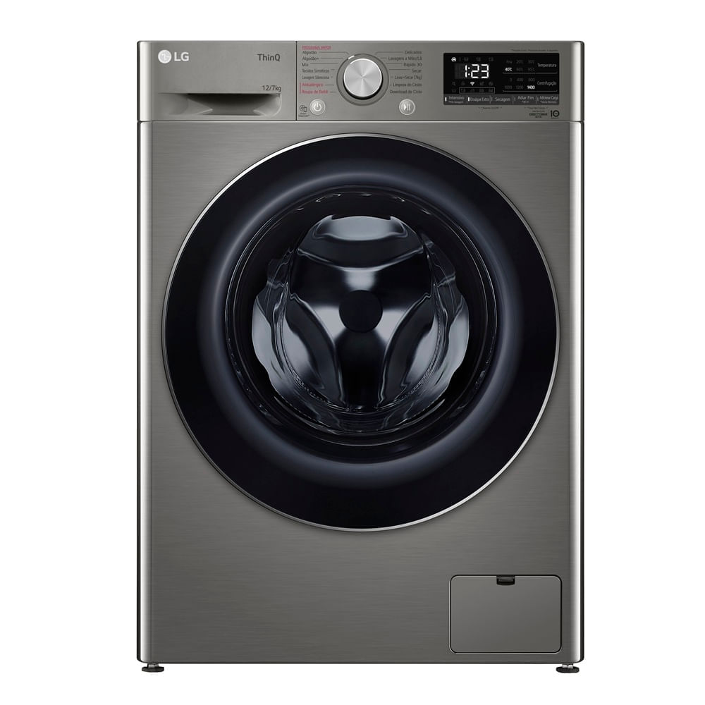 Lava e Seca LG 12Kg Smart com Inteligência Artificial AIDD Inox VC4 CV5012PC4 - 127 Volts 110