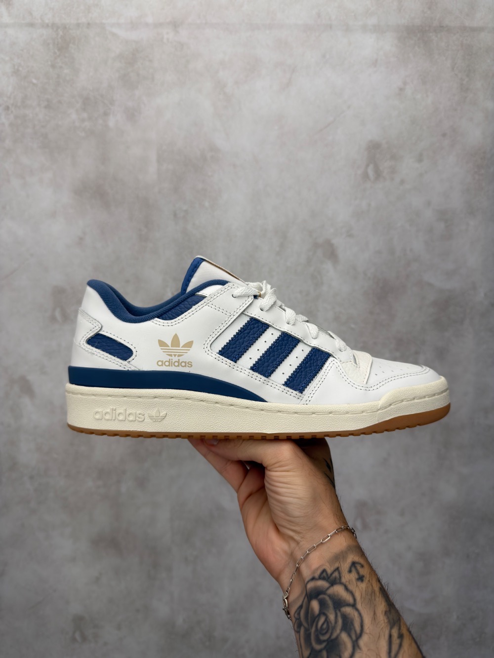 adidas Forum Low CL Cloud White Crew Blue — 43, Novo