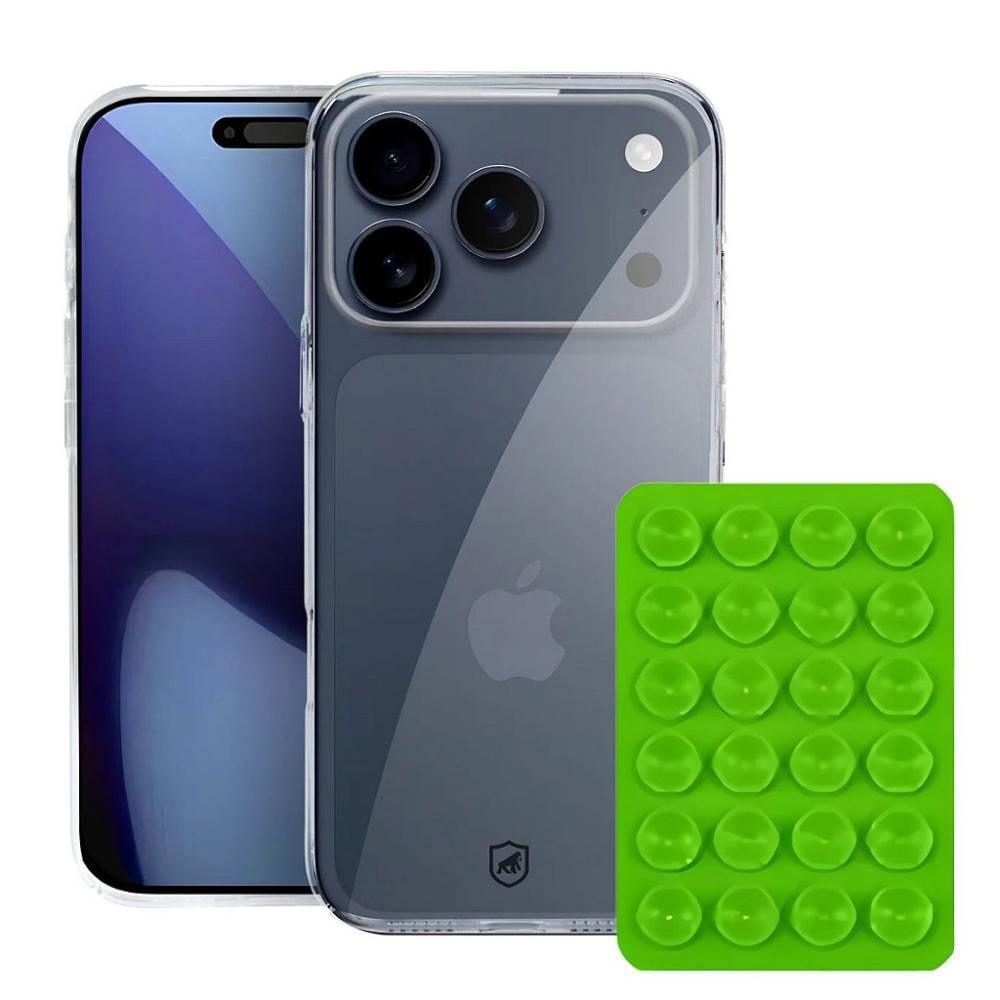 Kit Capa Crystal Slim para iPhone 17 Pro Max + Ventosa - Verde - Gshield