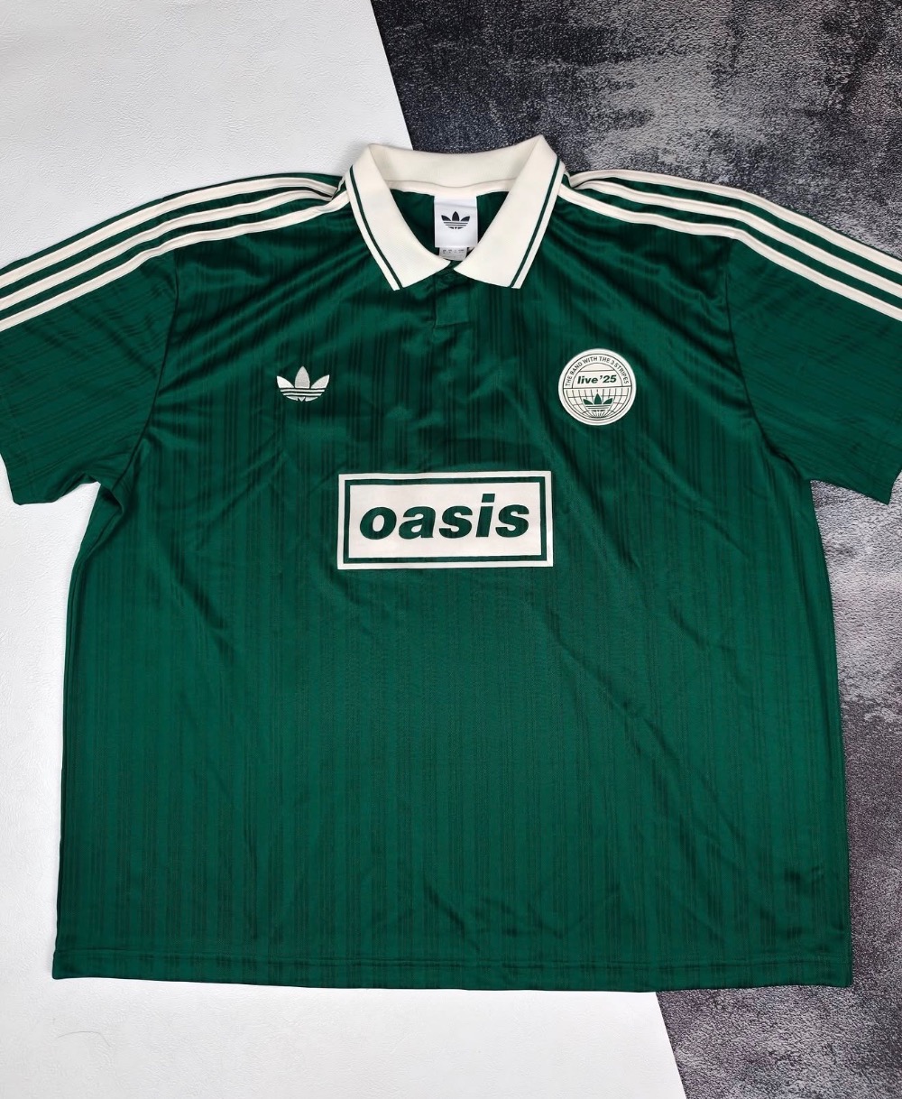 Oasis x adidas Camiseta Jersey Tour Jacquard Collegiate Green — XG, Novo