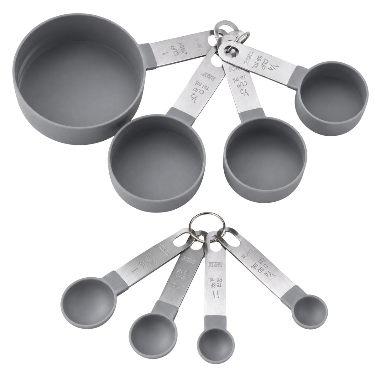 Conjunto 5 Xícaras e 4 Colheres Medidoras Completo Cozinha