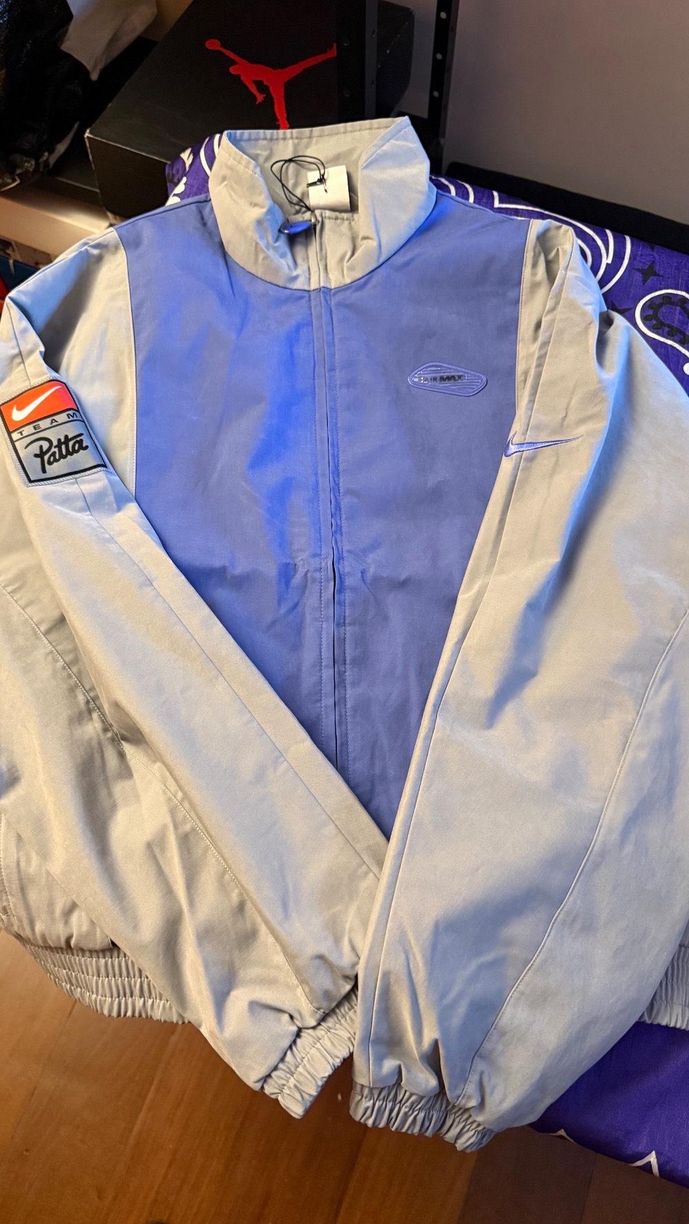 Patta x Nike Jaqueta Apparel Collection Tracksuit Grey — M, Novo