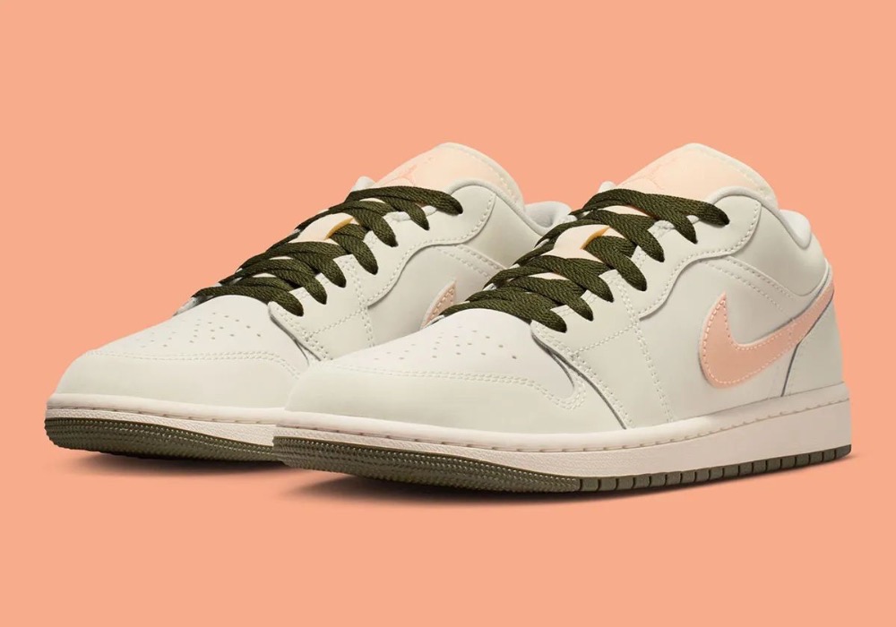 Air Jordan 1 Low Sail Crimson Tint Khaki — 35.5, Novo