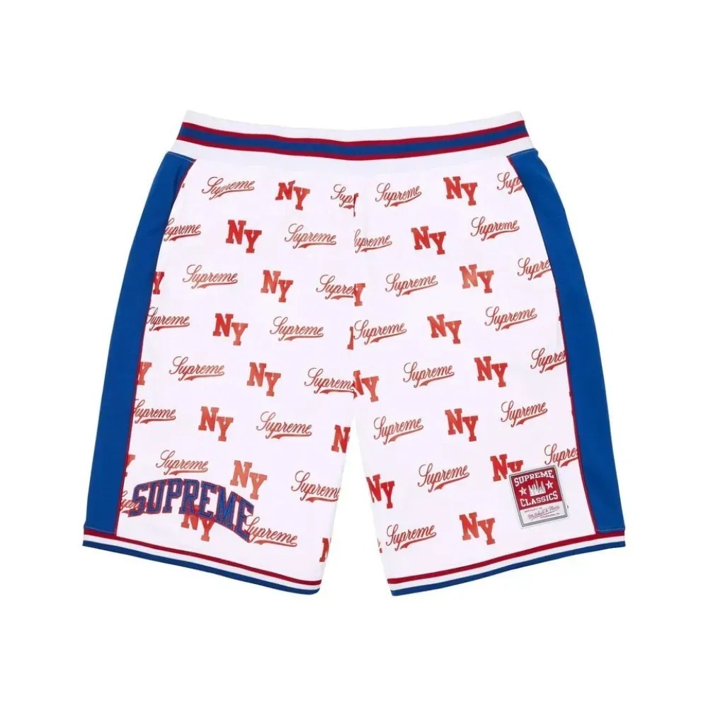 Mitchell & Ness x Supreme Shorts Monogram Basketball White SS26-W11 — G, Novo