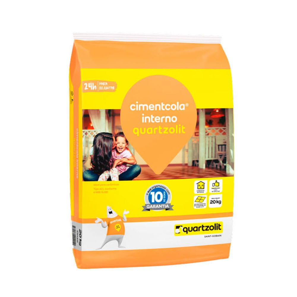 Argamassa ACI Interno Piso e Parede Cinza 20kg Quartzolit