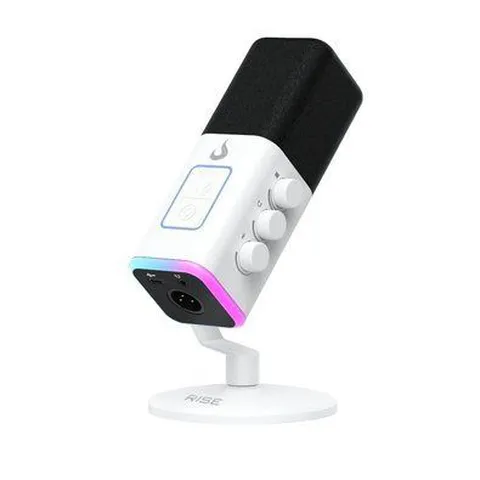 Microfone Gamer Mesa Rise Mode RGB USB Branco