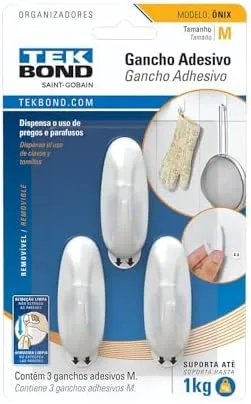 GANCHO ONIX DE PLAST BRANCO M TEKBOND