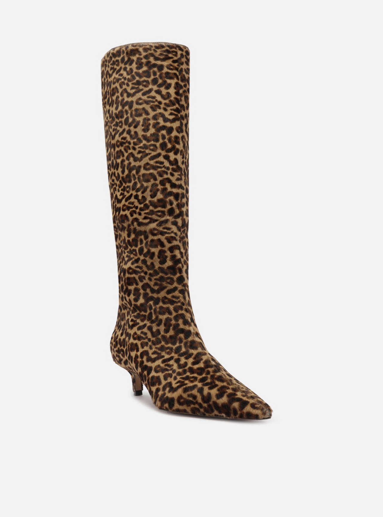 Foto 2 de Bota Animal Print Salto Kitten Cano Longo