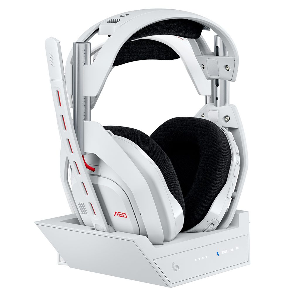 Headset Gamer sem Fio Logitech Astro Gaming A50 Lightspeed + Base Station (Gen 5), Branco