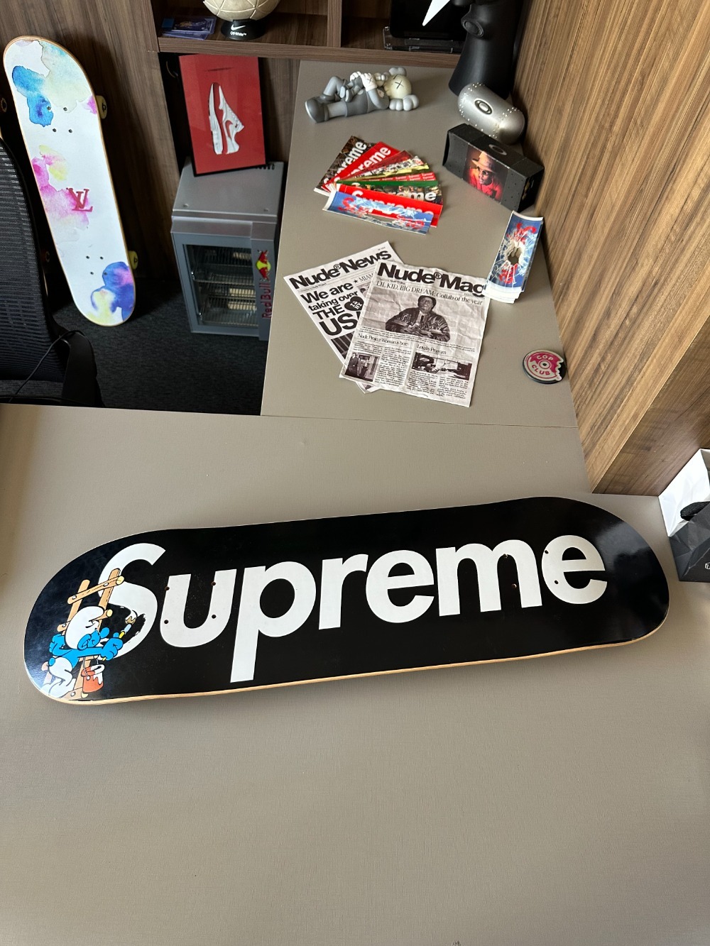 Smurfs x Supreme Skateboard Black FW20 — Único, Novo