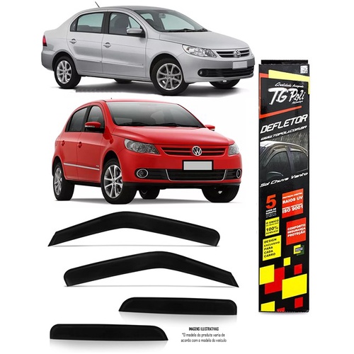 Calha Chuva Defletor TG Poli Vw Gol Voyage G5 G6 G7 2008 à 2020 - 4 Portas