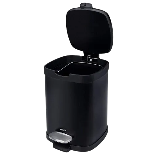 LIXEIRA COM PEDAL E BALDE FRAME 12L PRETO - BRINOX