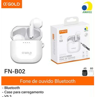 Fone De Ouvido Bluetooth 5.3 Som Potente Agold FN-B02 BRANCO