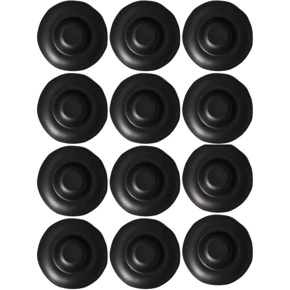 Conjunto 12 Pratos para Risotos Massas Cerâmica Porto Brasil Preto Matte 340ml Orgânico Chapéu