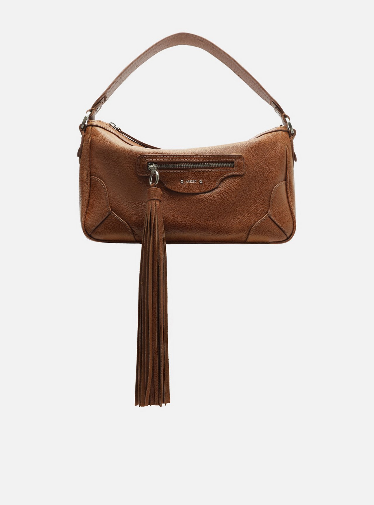 Bolsa Shoulder Marrom Couro Grande Barbicacho