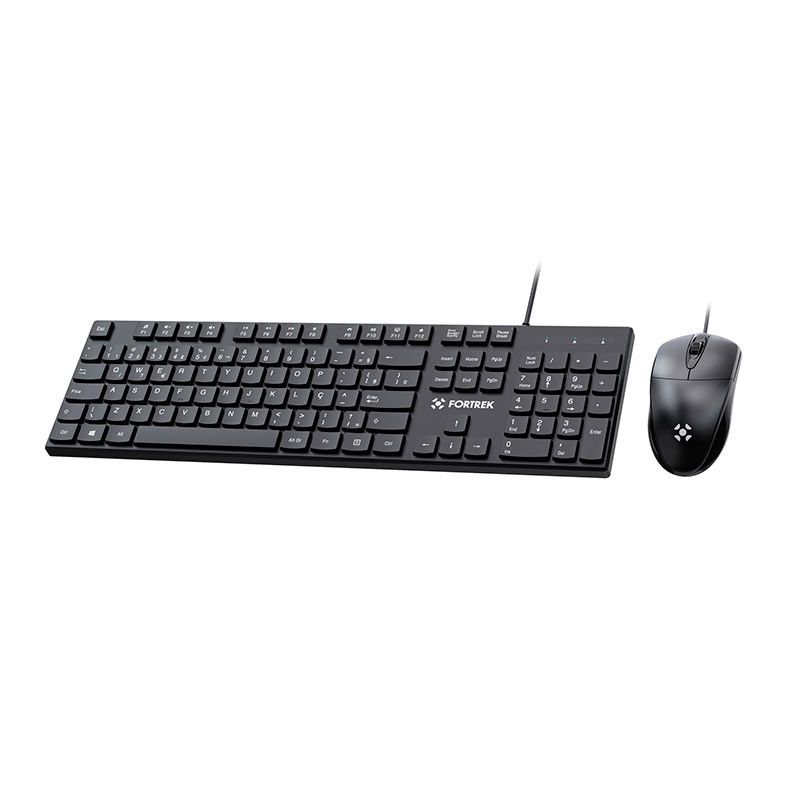 Foto 5 de Kit Teclado e Mouse Fortrek C13, 1200 DPI, ABNT2, USB, Preto, 84936