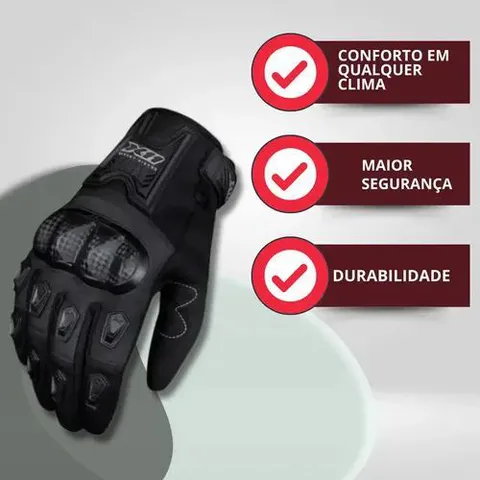 Luva X11 Blackout Cano Curto Preta Protetor