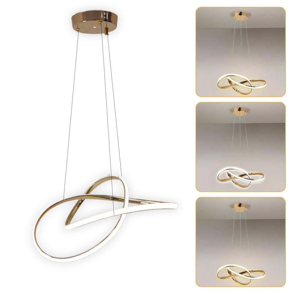 Luminaria Pendente de LED Waves Dourado
