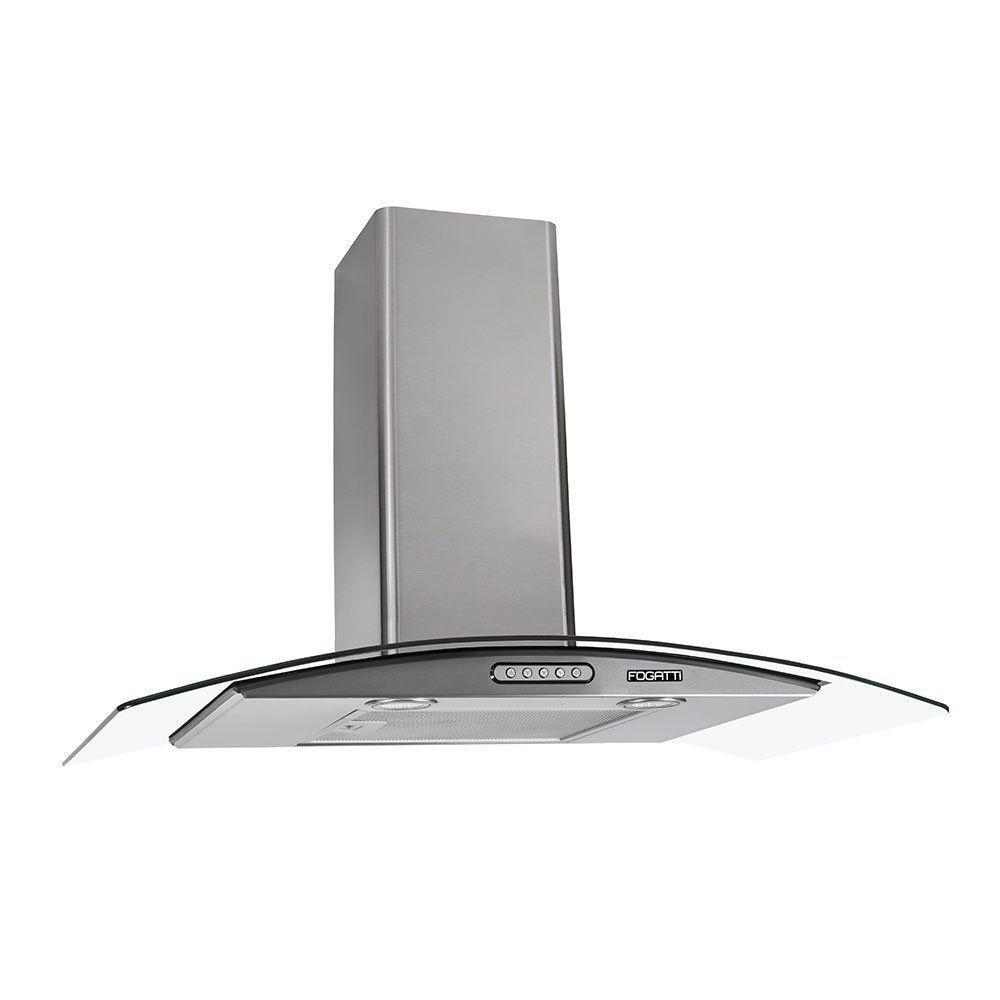 Coifa De Parede 75cm Vidro Curvo Duto Slim Fogatti Inox 110V
