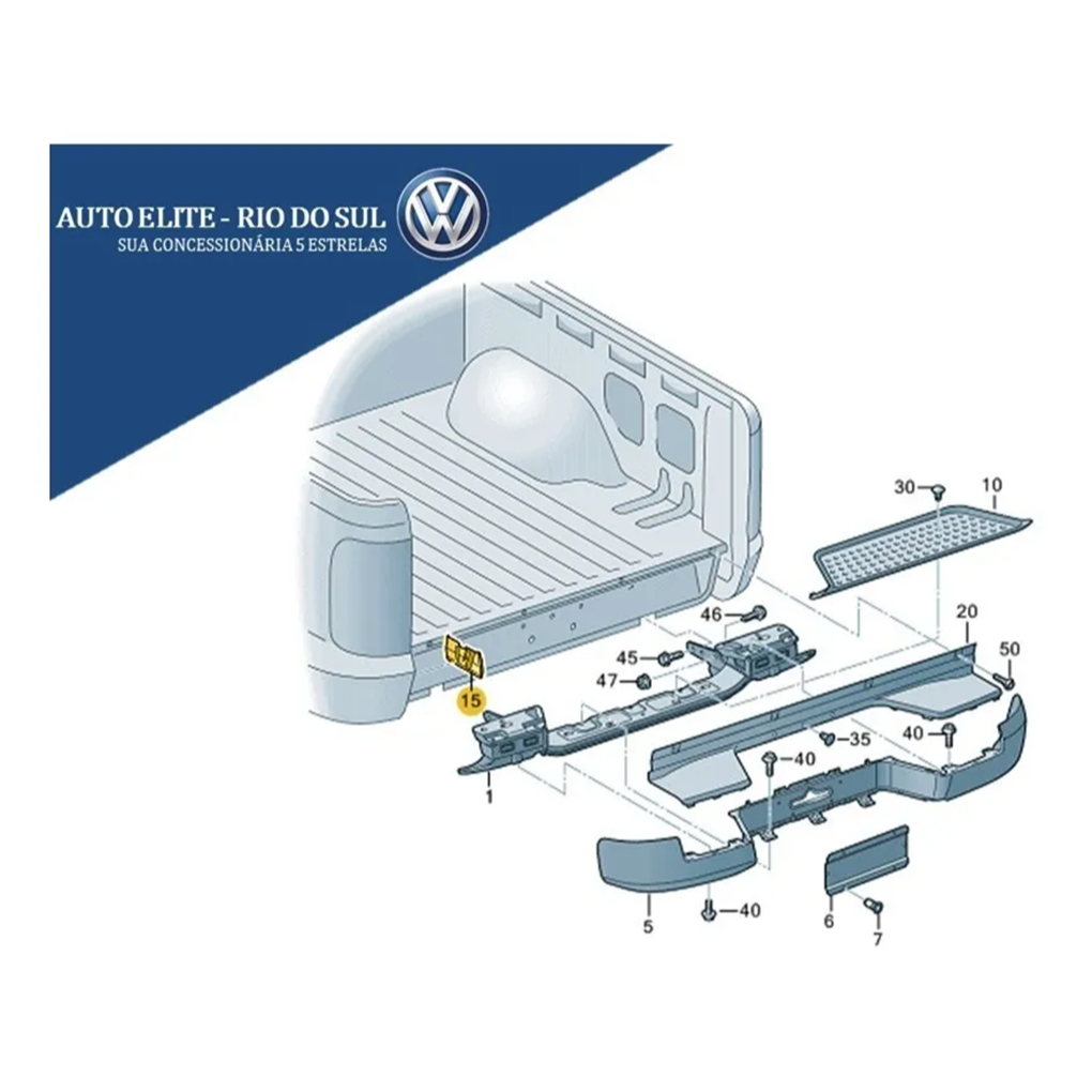 Foto 2 de Acabamento Para-choque Traseiro Amarok 2013 a 2023