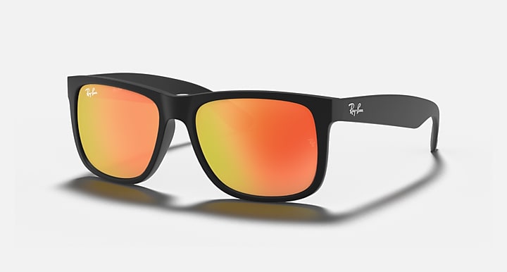 Ray-Ban Óculos De Sol Homem Justin Color Mix - Quadro Preto Lente Vermelho 54-16