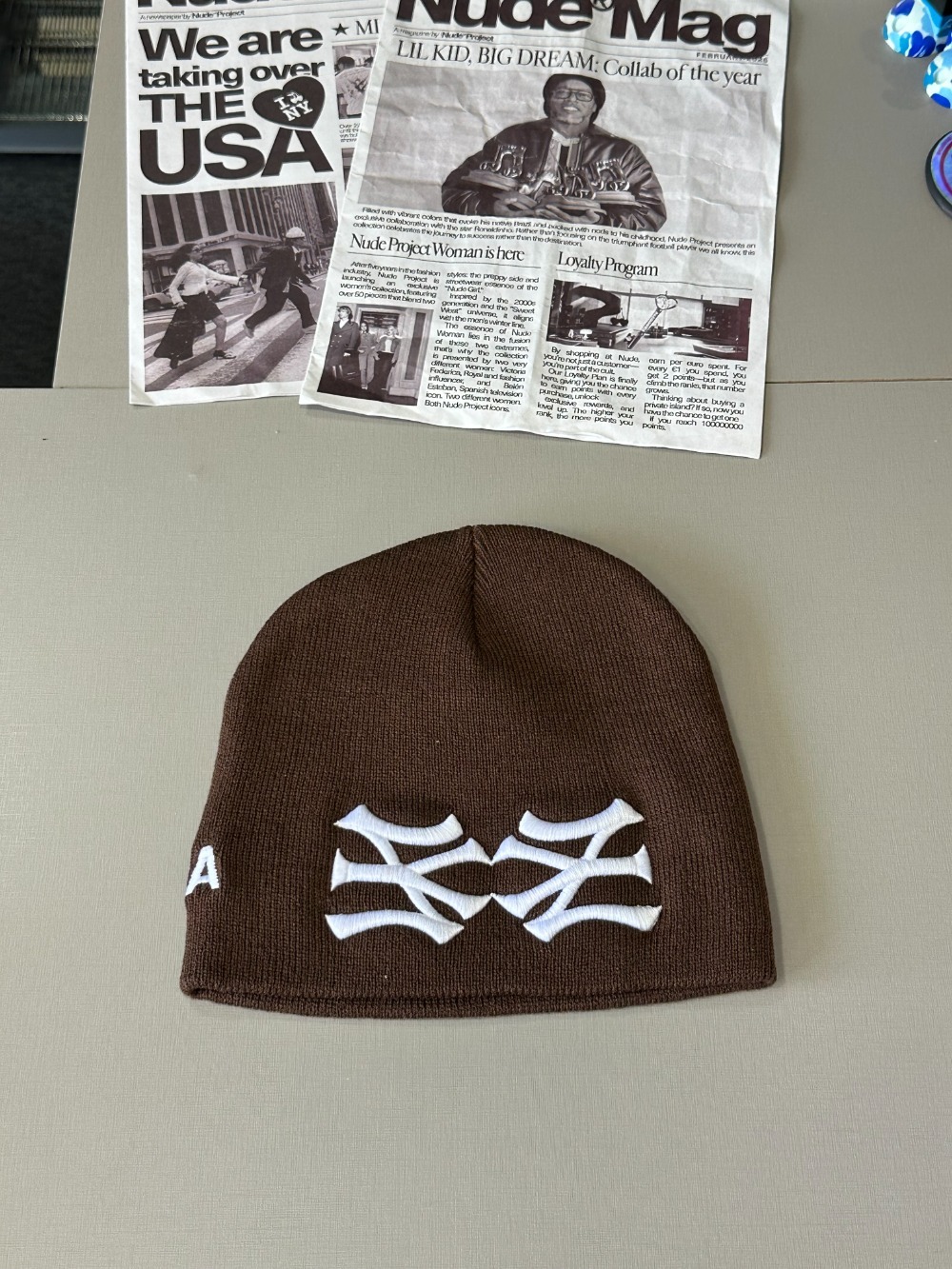 Touca oMA Studios NY NY Skully Brown — Único, Novo